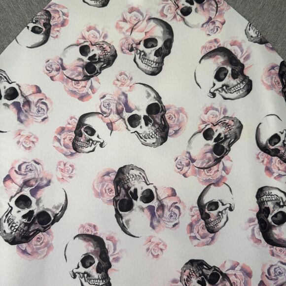 TORRID women's plus size 1X raglan skulls roses Halloween sheer spooky top shirt - Picture 9 of 12